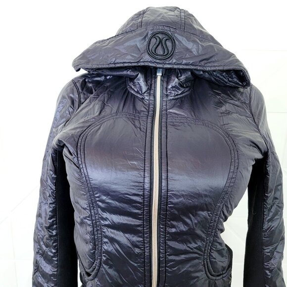 Lululemon Women's Black Uba Hoodie Lux Softshell Full-Zip Varsity Jacket Size 6 - Picture 3 of 8